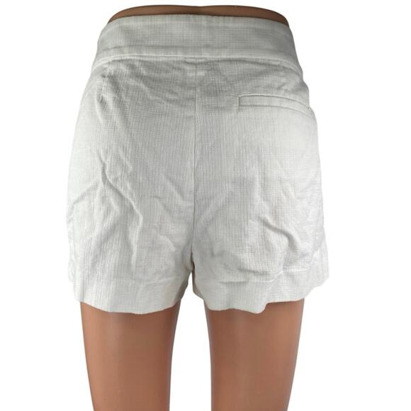 J.Crew White Eyelet Embroidered High Waisted Side Zip Mini Casual Shorts Size 6 - Picture 3 of 5